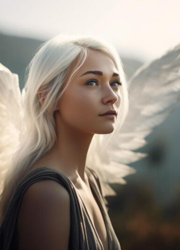 [freepicdownloader.com]-beautiful-girl-with-white-angel-wings-sitting-stairs-citygenerative-ai-large